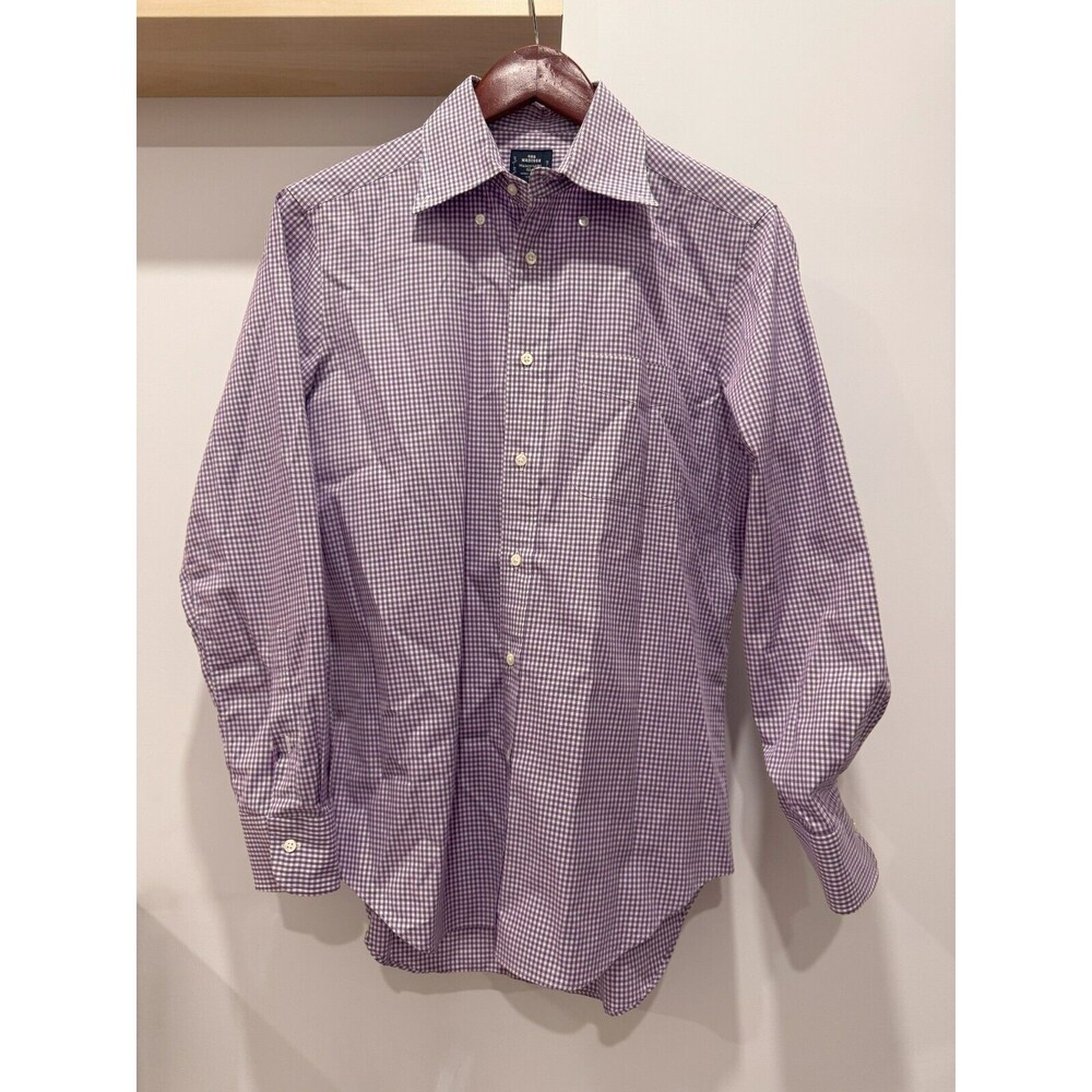 Kamakura Makers 400 Madison Mens 15.5 32.5 (M) Purple Gingham Japan Dress Shirt